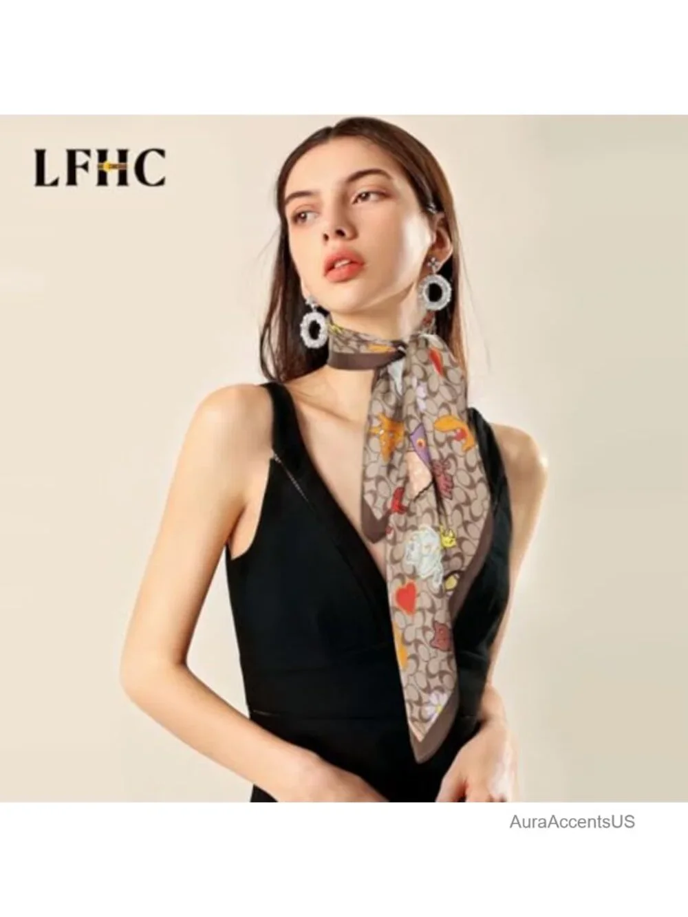 Silk-Like Square Scarf 27.5x27.5
